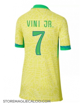 Brasile Vinicius Junior #7 Maglia Gara Casa Repliche Copa America 2024 Donna